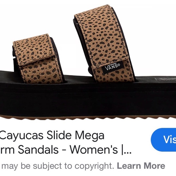 Vans Tan and Black Leopard Slides - Picture 2 of 4